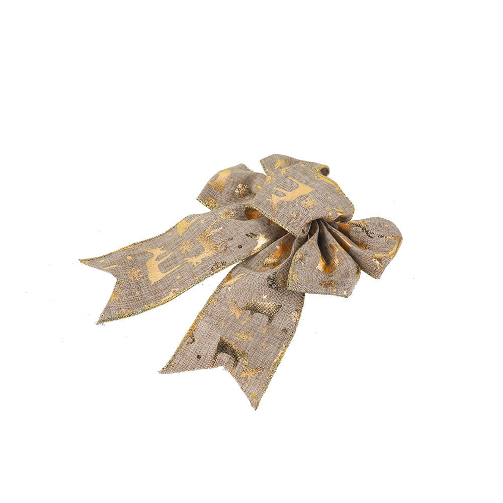 Artificial Bowknot Ornament Golden Reindeer