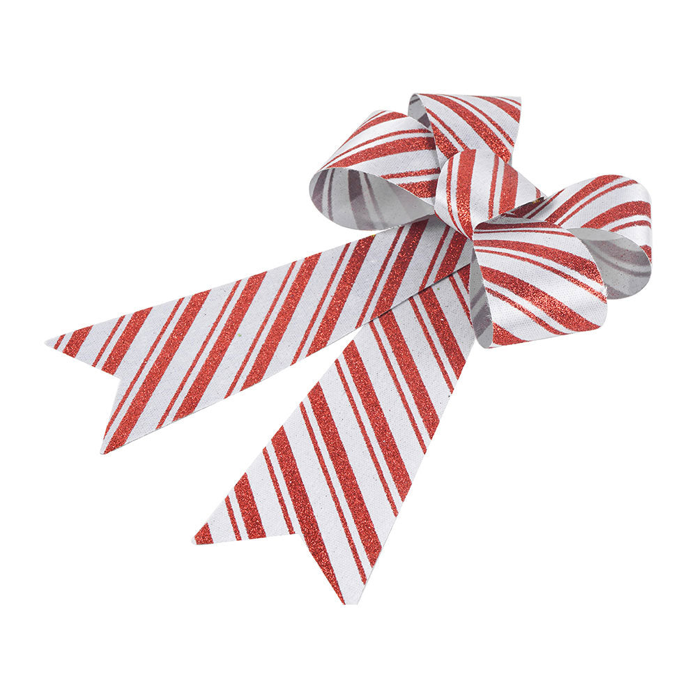 Artificial Bowknot Ornament Striped Red&White