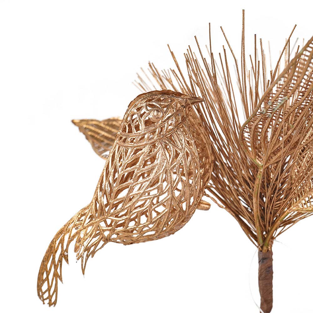 Artificial Glitter Bird Pick Gold