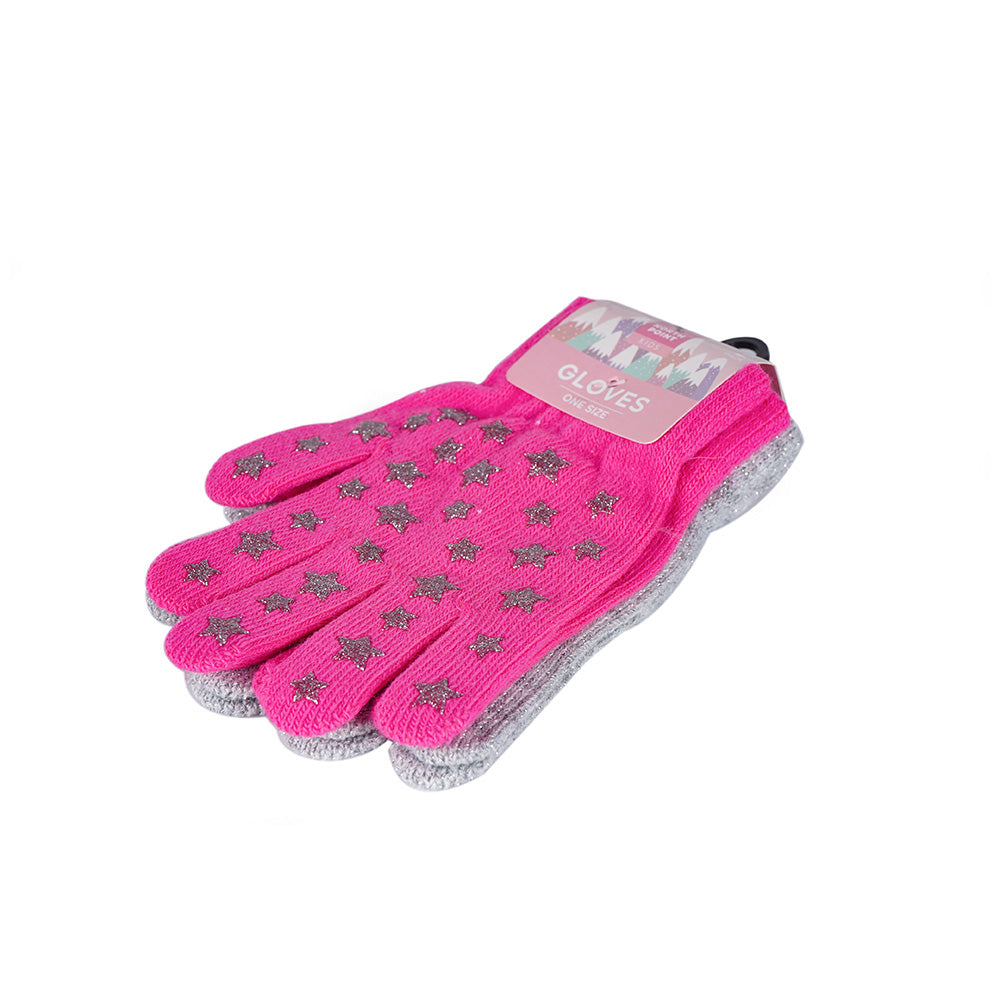 Girls Magic Glitter Star Gloves 2 Pack
