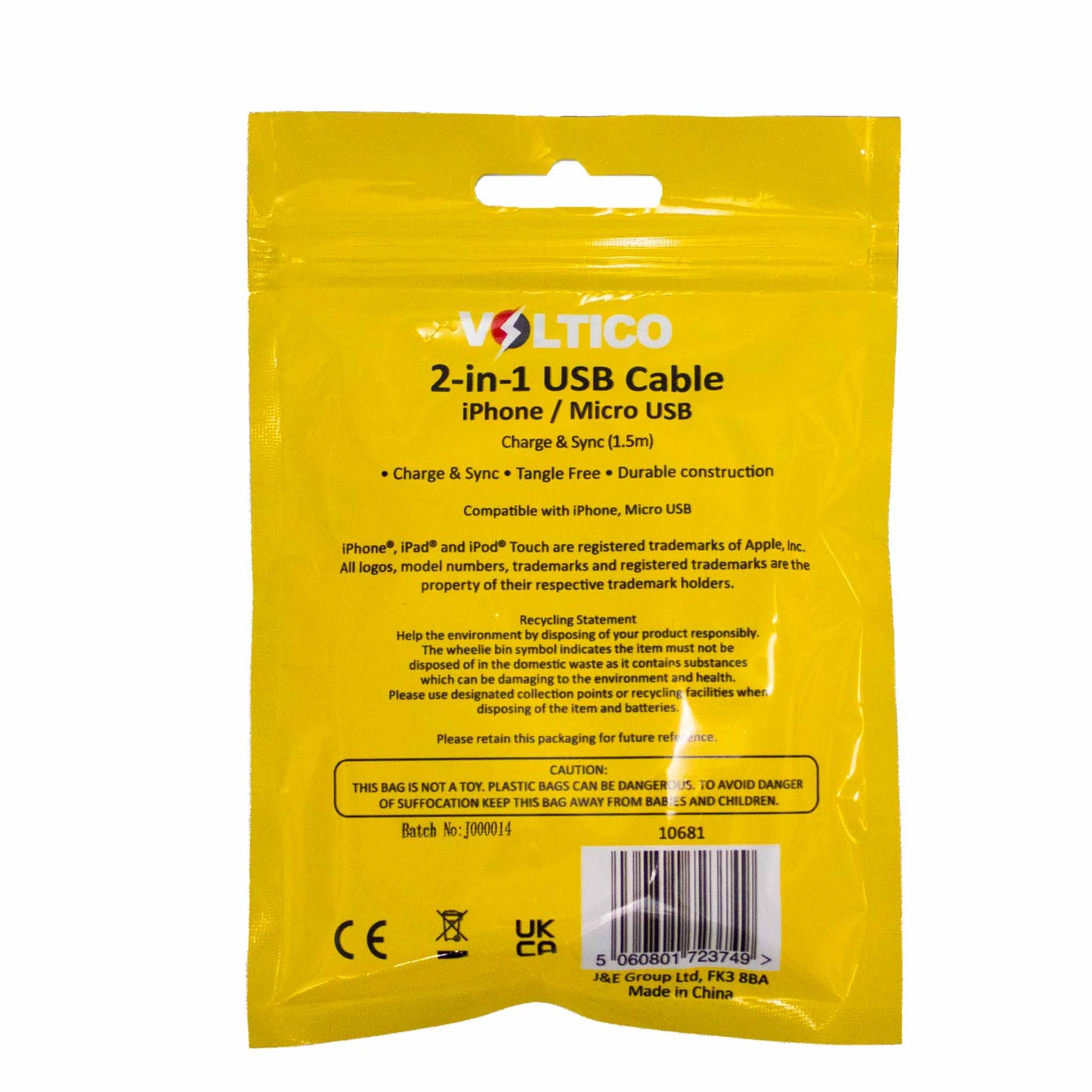 Voltico 2In1 USB Cable 1.2M