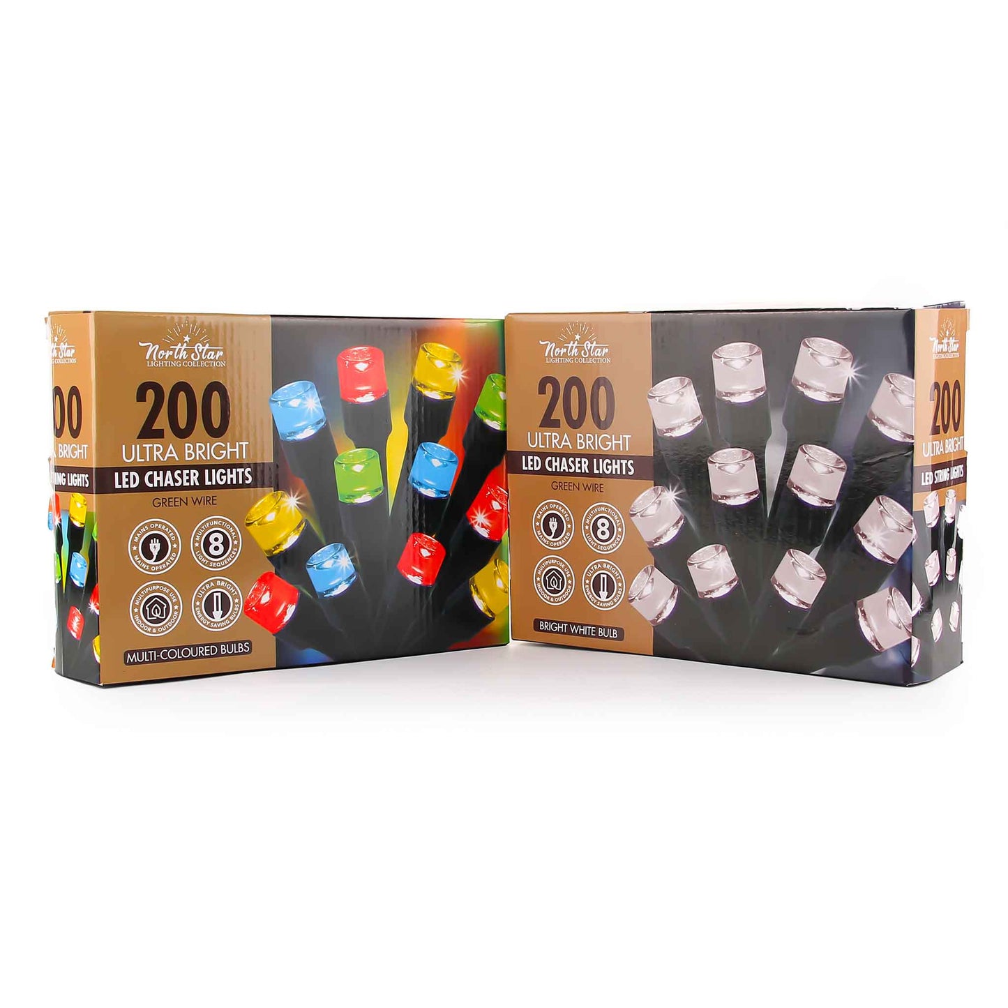 200 LED Chaser Lights Green Wire