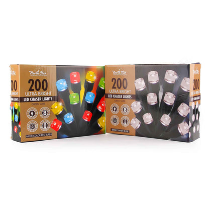 200 LED Chaser Lights Green Wire