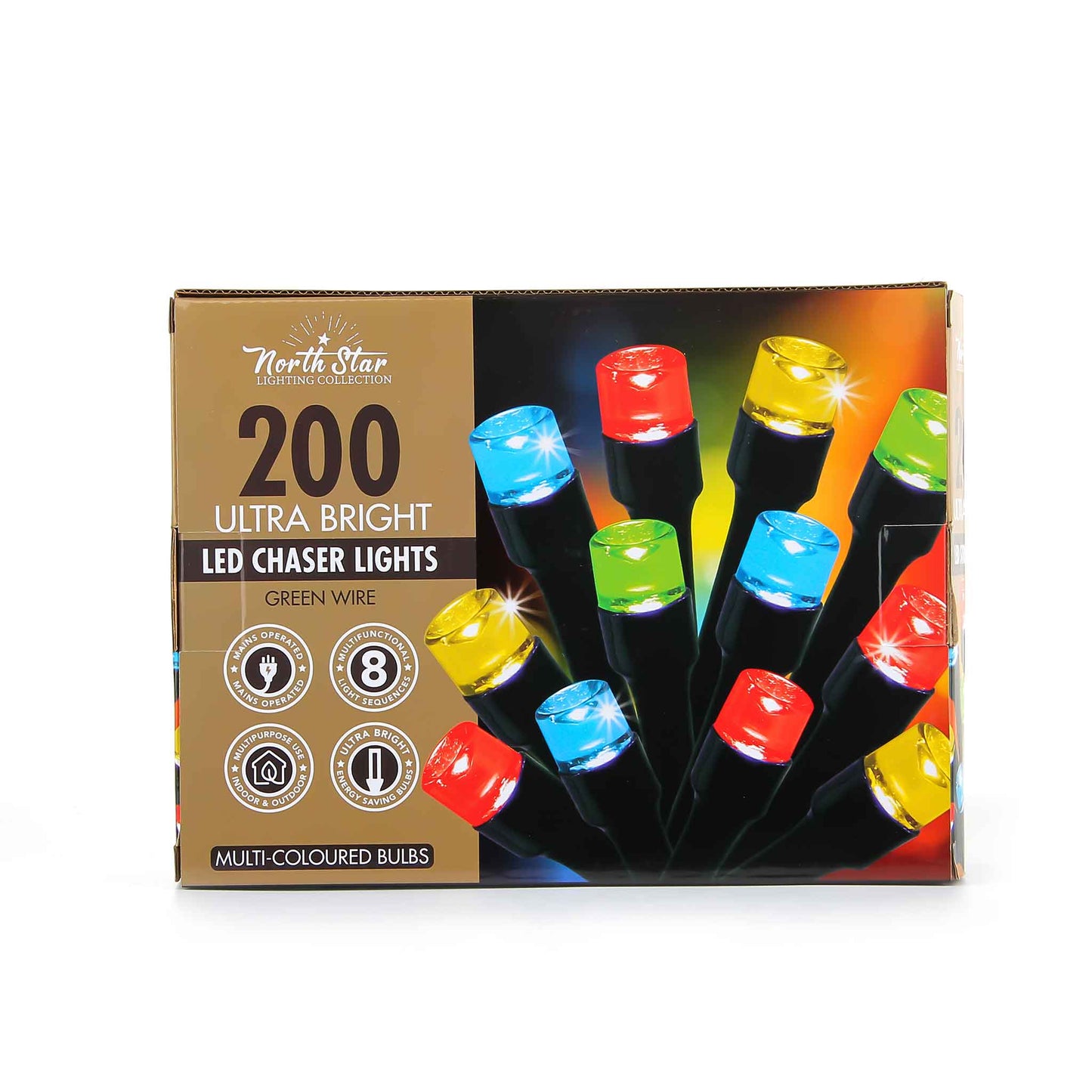 200 LED Chaser Lights Green Wire