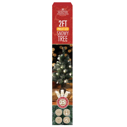 2Ft Prelit Snowy Tree