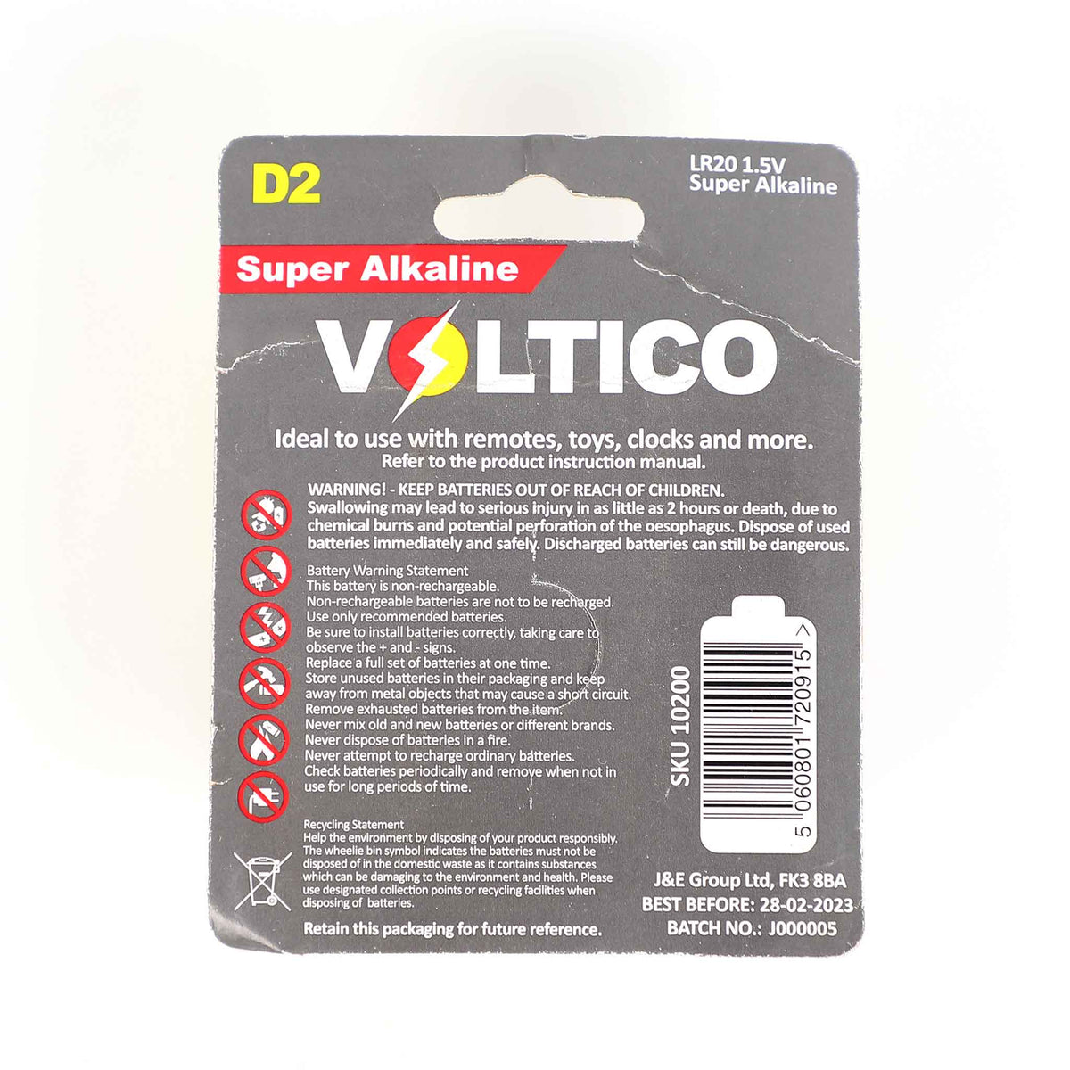 Voltico Super Alkaline D 2Pk