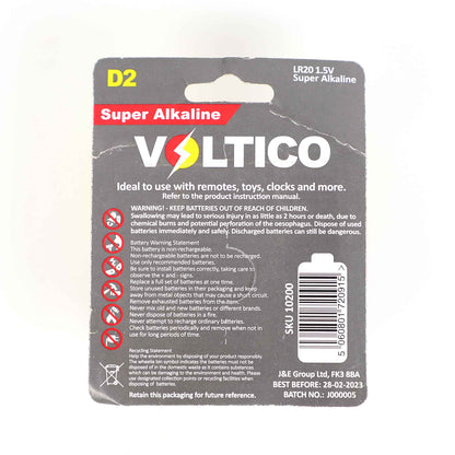 Voltico Super Alkaline D 2Pk
