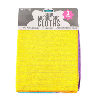 Jumbo Microfibre Cloths 3Pk