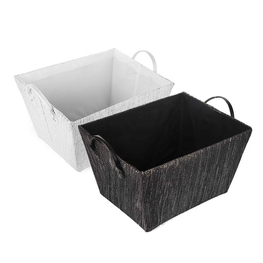 Lurex Basket-Black&White 40X31.5Cm