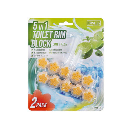5In1 Twin Toilet Rim Block Lime