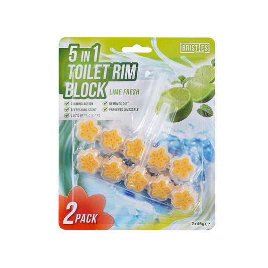 5In1 Twin Toilet Rim Block Lime