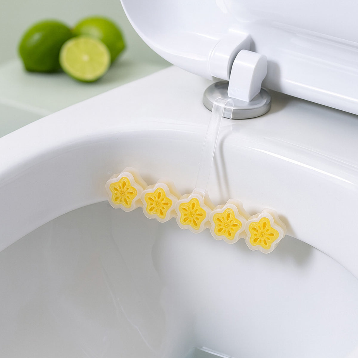 5In1 Twin Toilet Rim Block Lime