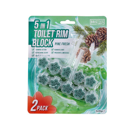 5In1 Twin Toilet Rim Block Pine
