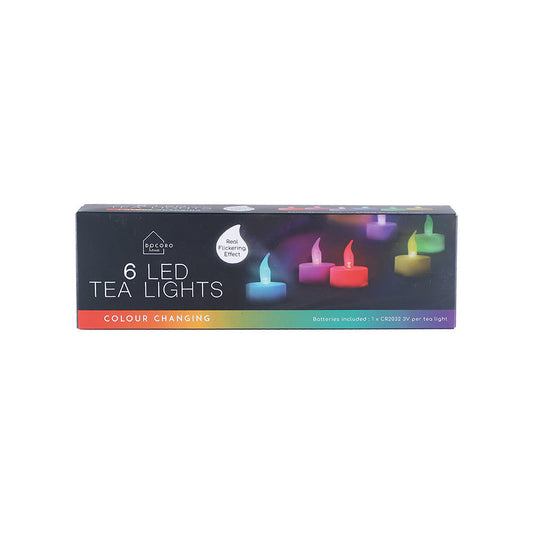 Led Tealights Colour Changing 6PC