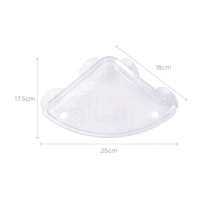 Plastic Corner Shelf with Suction Cups