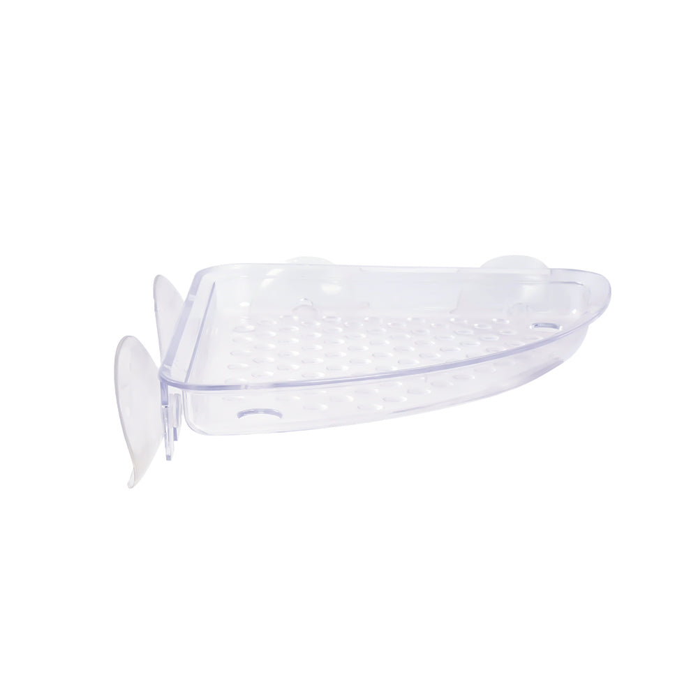 Plastic Corner Shelf with Suction Cups