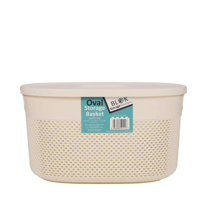 Medium Oval Basket With Lid 28x22x15cm
