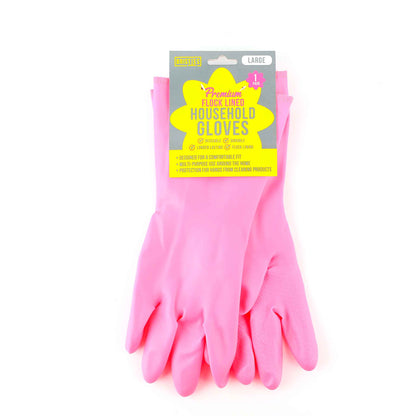Flock Lined Household Gloves 1Pk