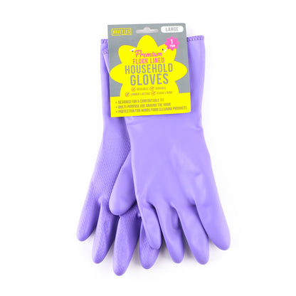 Flock Lined Household Gloves 1Pk