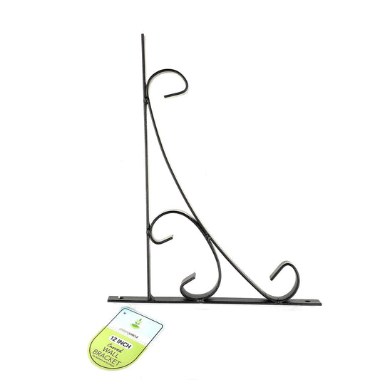 Curved Black Hanging Basket Bracket 12inch