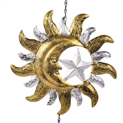 Hanging Metal Chimes Moon Sun
