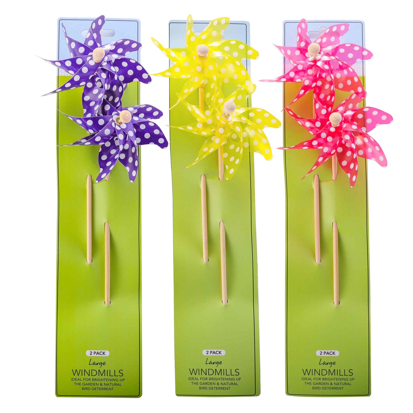 Large Flower Windmills 2PK