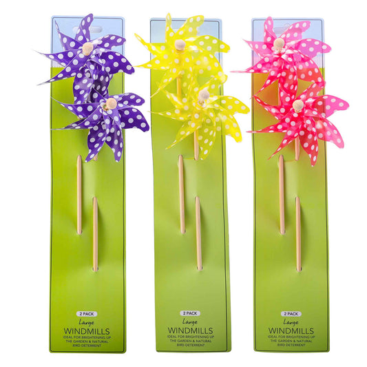 Large Flower Windmills 2PK