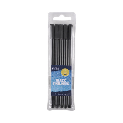 Black Fineliner Liquid Ink 5PK