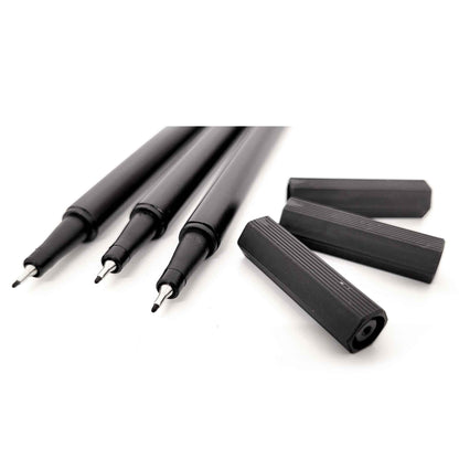 Black Fineliner Liquid Ink 5PK