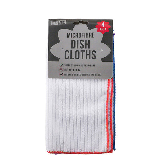 Microfibre Dish Cloths White 4S