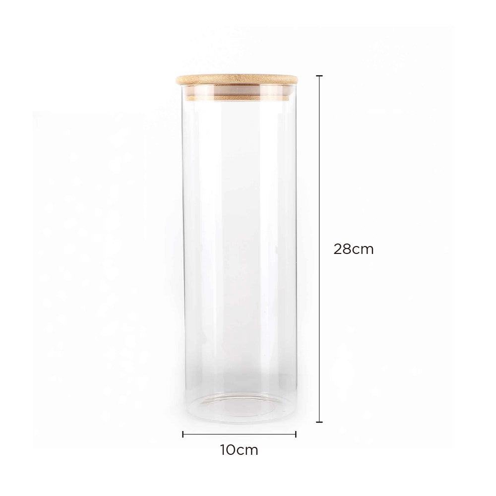 Glass Container with Bamboo Lid 100mmx280mm