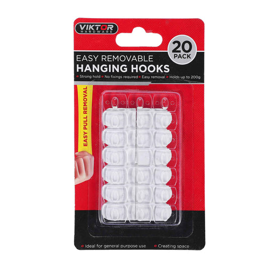 Removable Hanging Hooks Clear 20PK