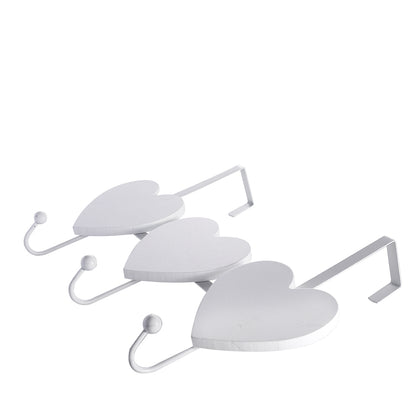 Wood White Heart Overdoor Hooks