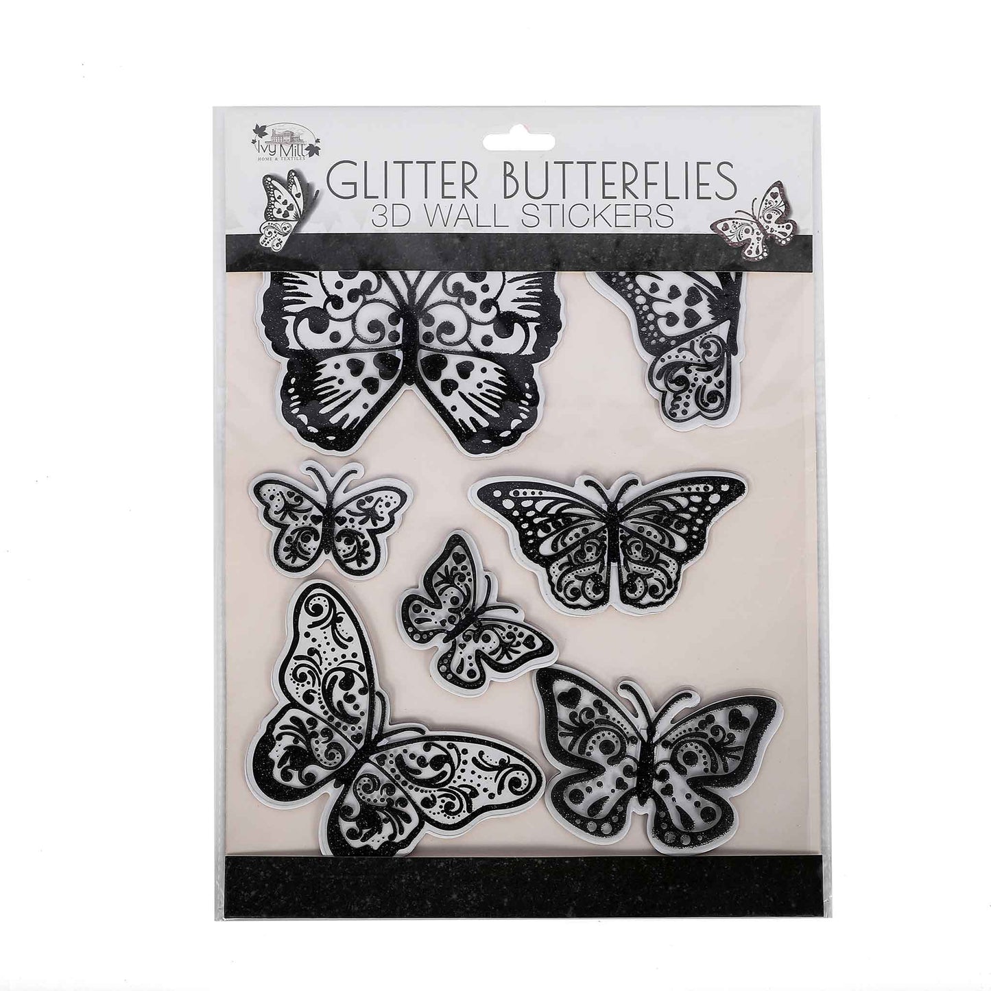 3D Glitter Butterflies Wall Stickers