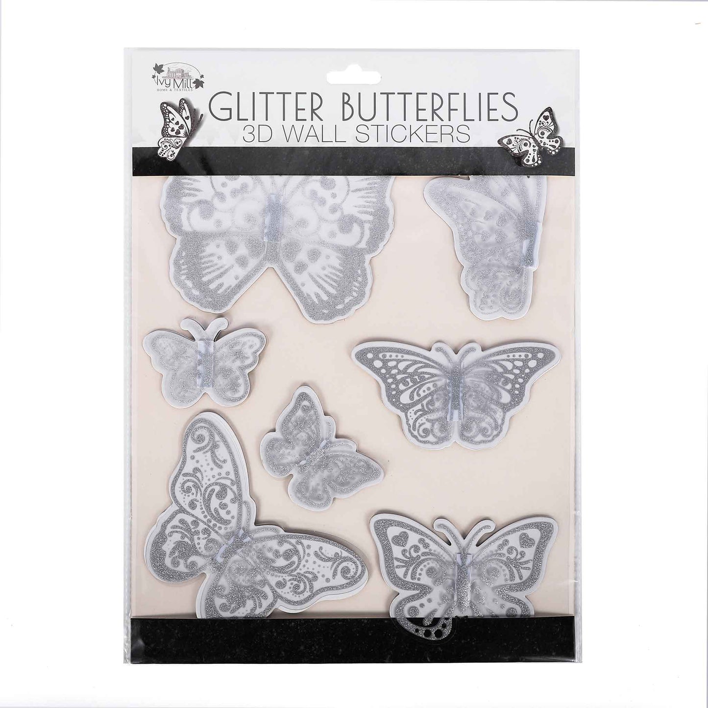 3D Glitter Butterflies Wall Stickers