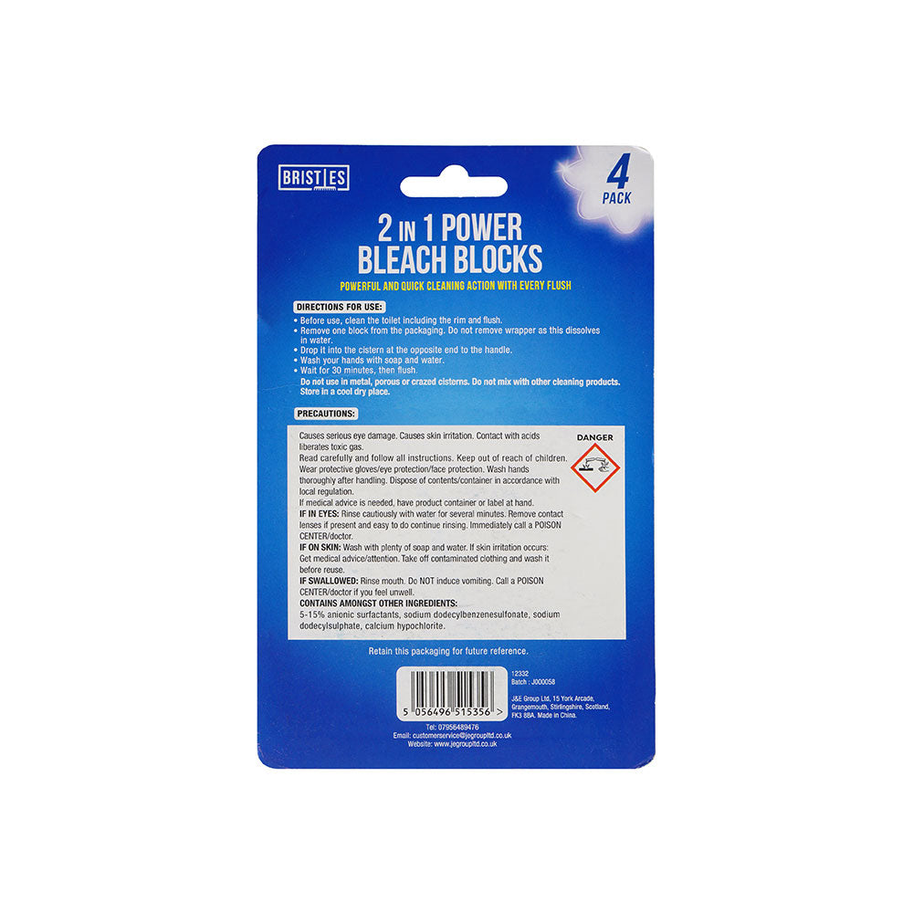 2 in 1 Toilet Bleach Blocks 4PK