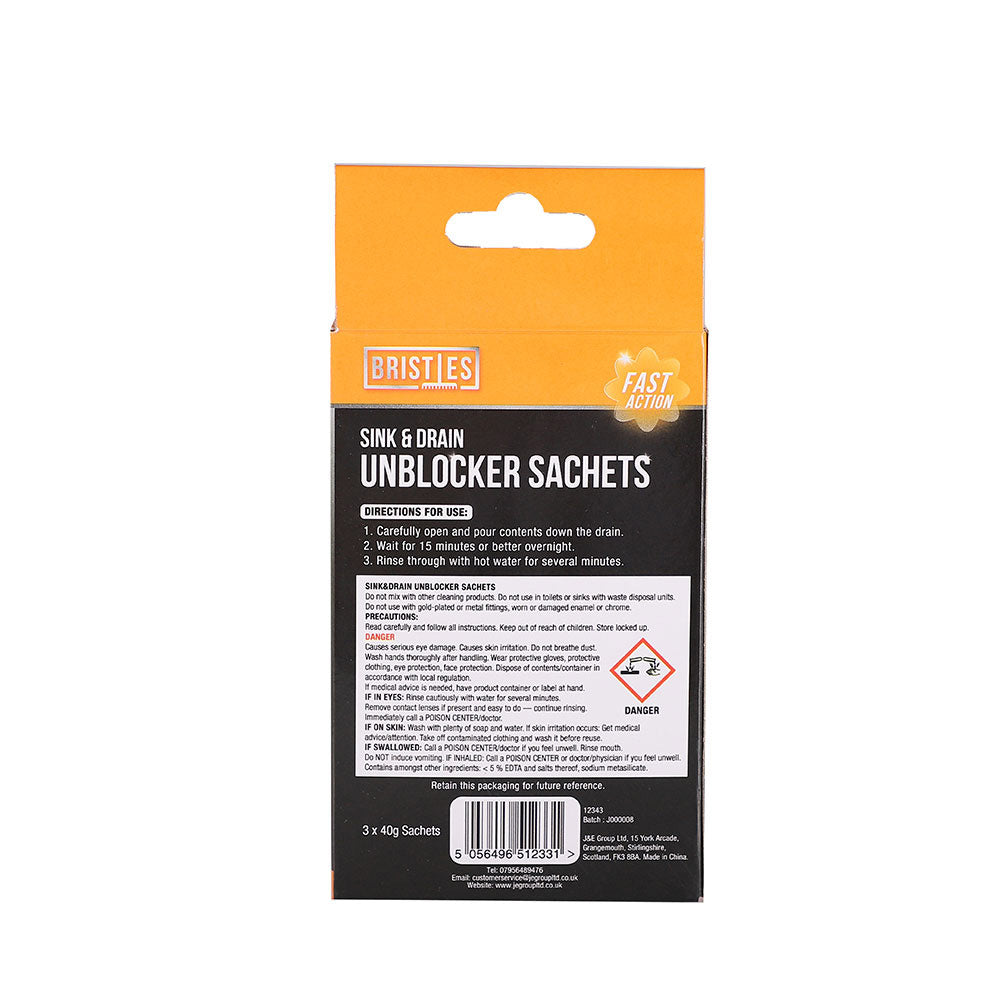 Sink & Drain Unblocker Sachets 3Pk