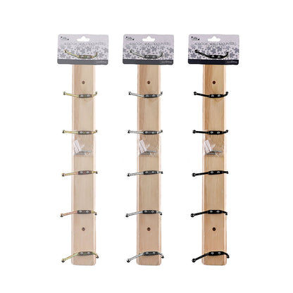 Wooden Wall Mounted Coat Rack 6 Hooks