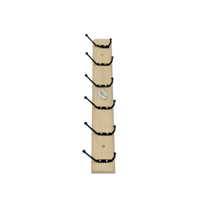 Wooden Wall Mounted Coat Rack 6 Hooks