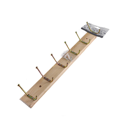 Wooden Wall Mounted Coat Rack 6 Hooks