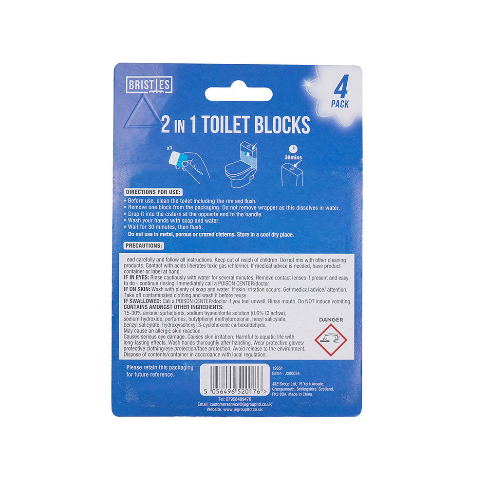 2In1 Toilet Blocks Cube Ocean Fresh 4Pack