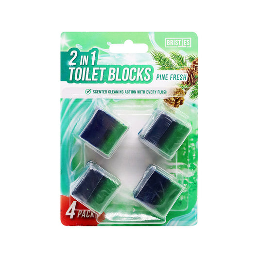 2In1 Toilet Blocks Cube Pine Fresh 4Pack