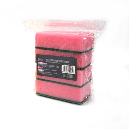 Extra Large Sponge Scourers Pink 4Pk