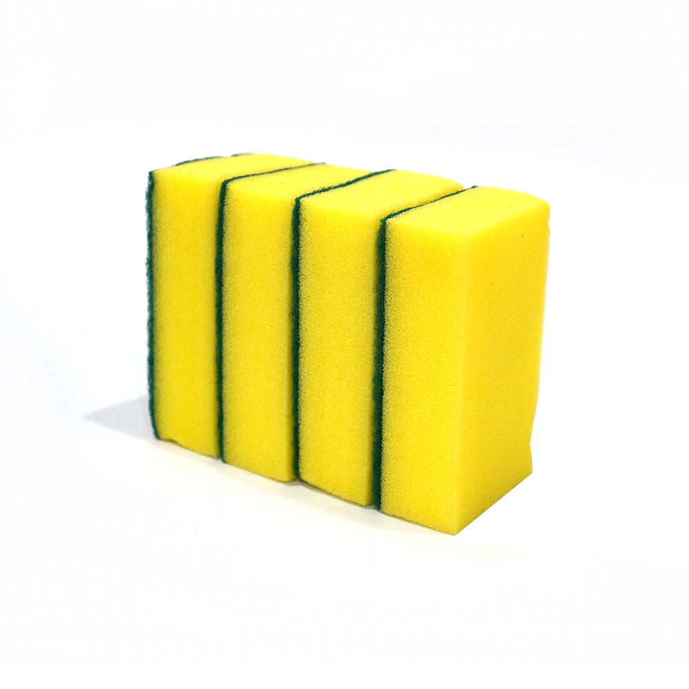 Extra Large Sponge Scourers Yellow 4Pk