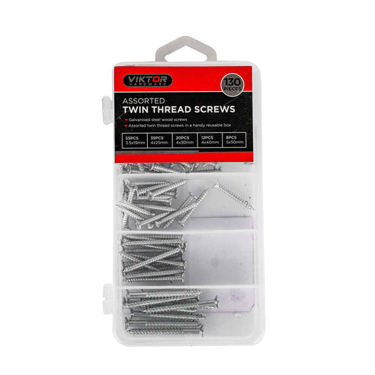 Twin Thread Screws 130 Assorted