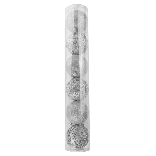 8Cm Assorted Glitter 6Pk- Silver