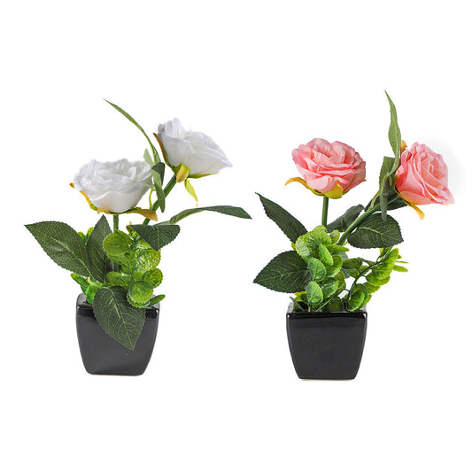 Artificial Rose In Ceramic Pot