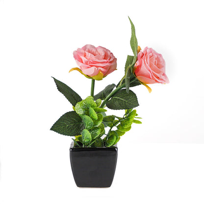 Artificial Rose In Ceramic Pot