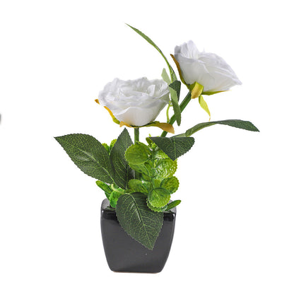 Artificial Rose In Ceramic Pot
