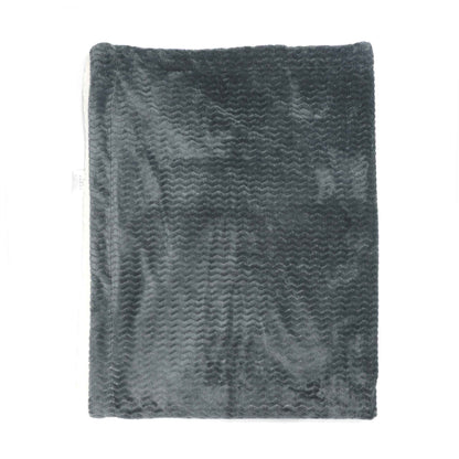 Jacquard Flannel Sherpa Throw 130X160cm Charcoal